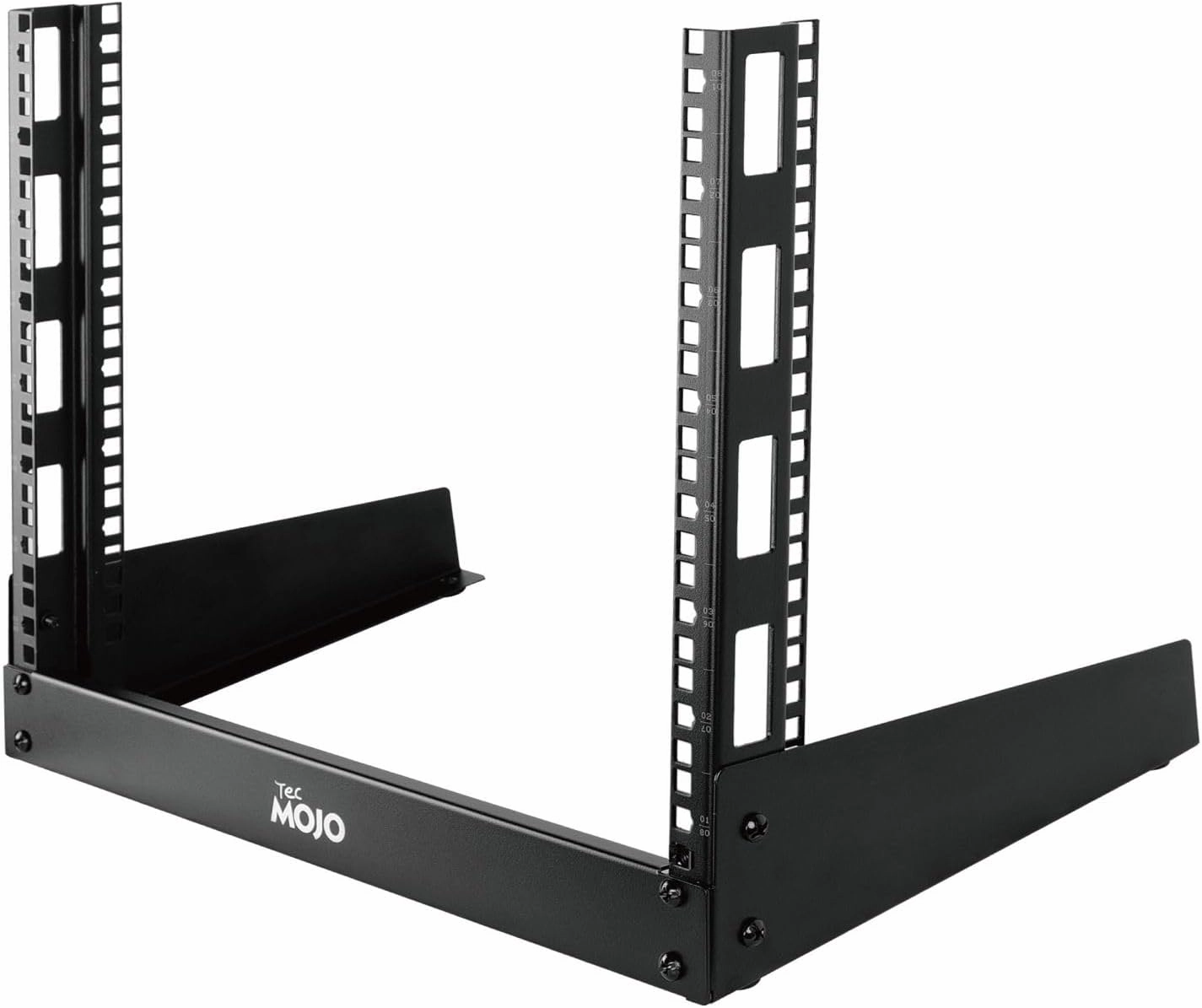Tecmojo 2 Post 8U Desktop Server Rack Small Open Frame Rack for 19in AV/Data/Audio/Studio Equipment Free Standing Home/Office Rack,Square Hole audio rack,hi-fi component stand,media shelf,