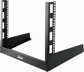 Tecmojo 2 Post 8U Desktop Sever Rack Small Open Frame Rack for 19 inch AV/Data/Audio/Studio Equipment Free Standing Home/Office Rack,Tapped Hole, Black audio rack,hi-fi component stand,media shelf,