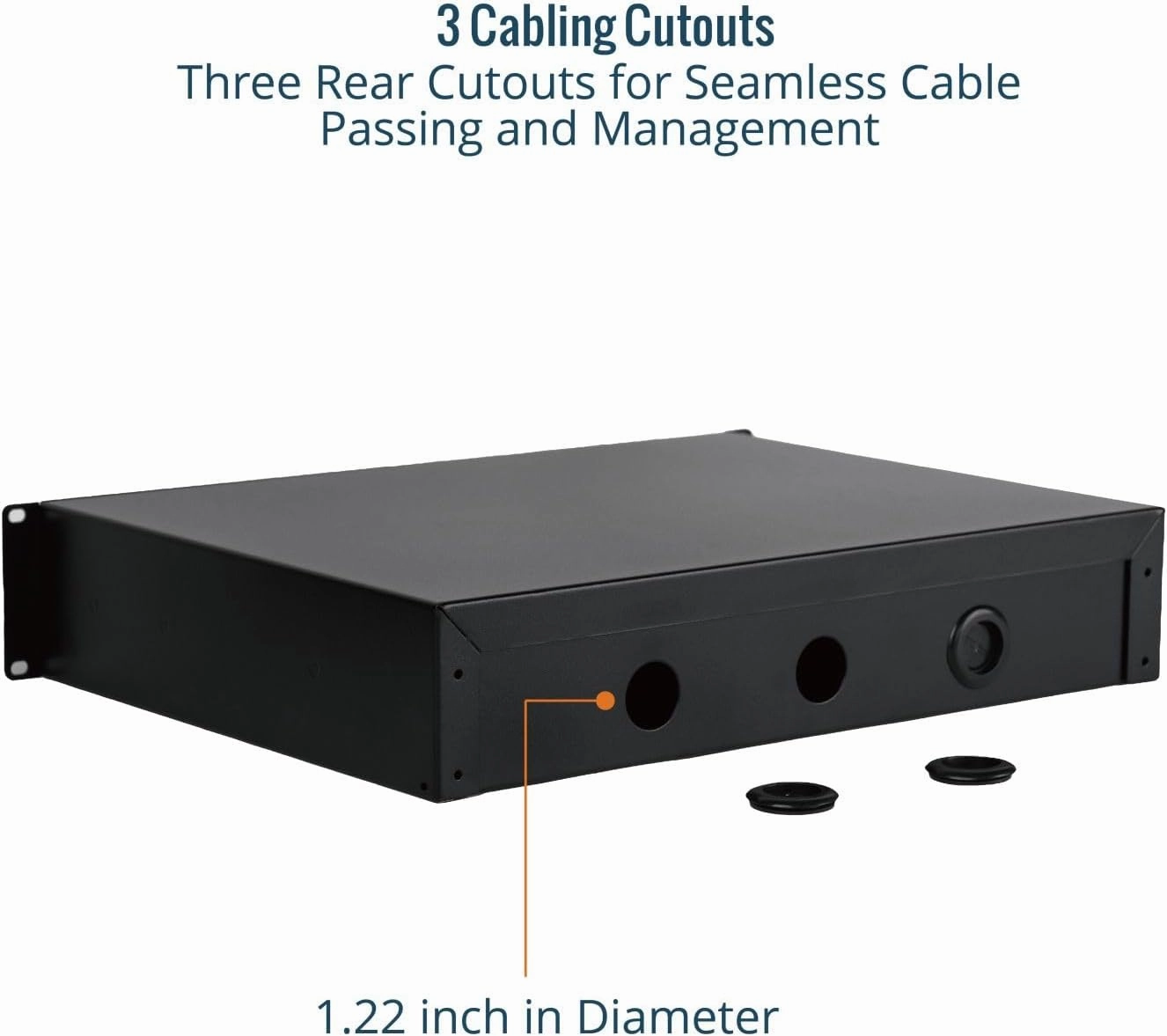 Tecmojo 2U Rack Drawer,Rack Mount Drawer for 19in Network Equipment/Server/AV Rack or Cabinet Enclosure,Sliding and Lockable Server Rack Drawer - Load-Bearing 44lb (20kg),with Cable Management Holes