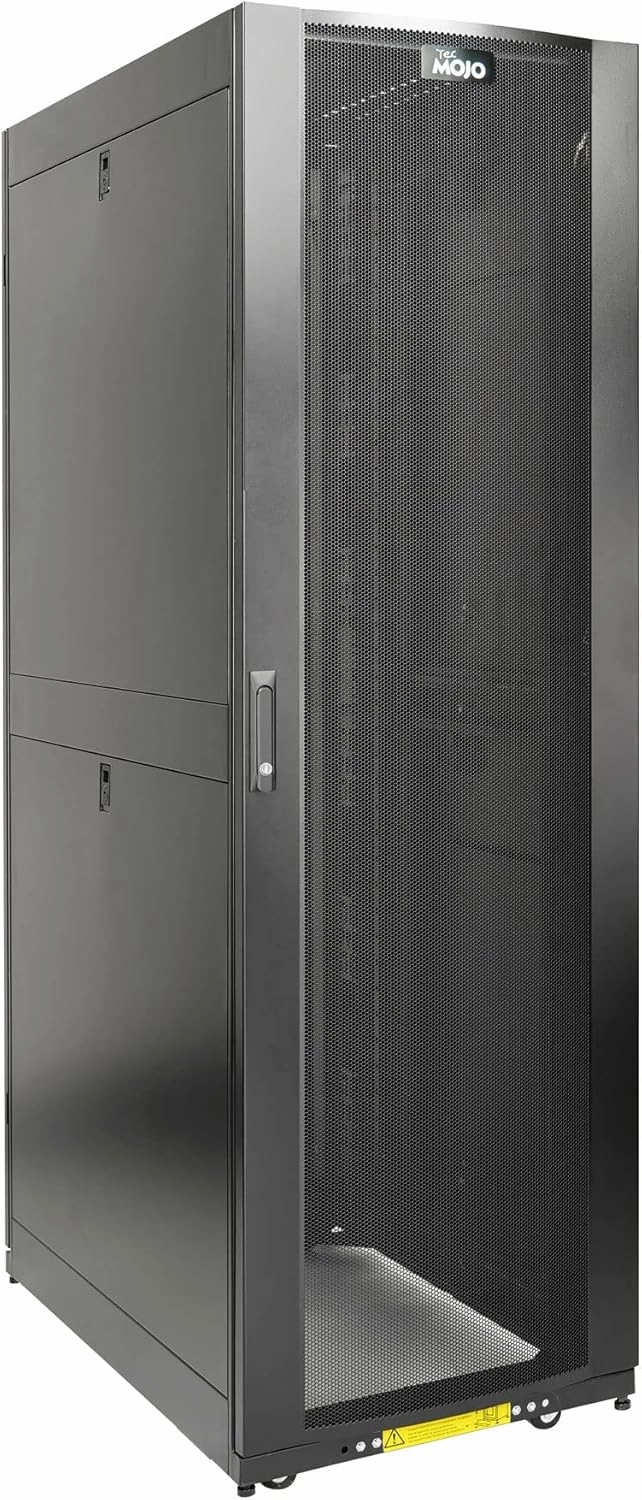 Tecmojo 42U Server Rack Cabinet - PRE-Assembled 24inch Width 42inch Depth IT Network Equipment Cabinet Rack Enclosure with Casters - 3000lbs Weight Capacity equipment cabinet,AV gear cabinet,component enclosure,