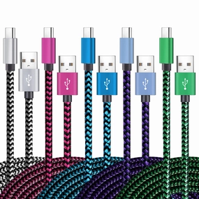 Teeind USB Type C Cable Fast Charging, Tpc001 5 Pack(6Ft 3A) Braided C Charger Cables Compatible with Samsung S10e/note 9/s10/s9/s8 Plus/A80/A50/A20 power cord,hi-fi power cable,AC power lead,