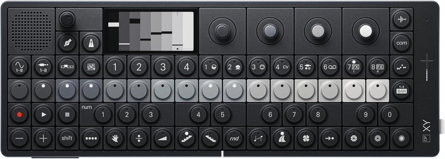 teenage engineering OPXY portable synthesizer, sampler and 64-step sequencer with built-in speaker, mic and 8 unique synth engines audio interface,USB interface,music recording input,