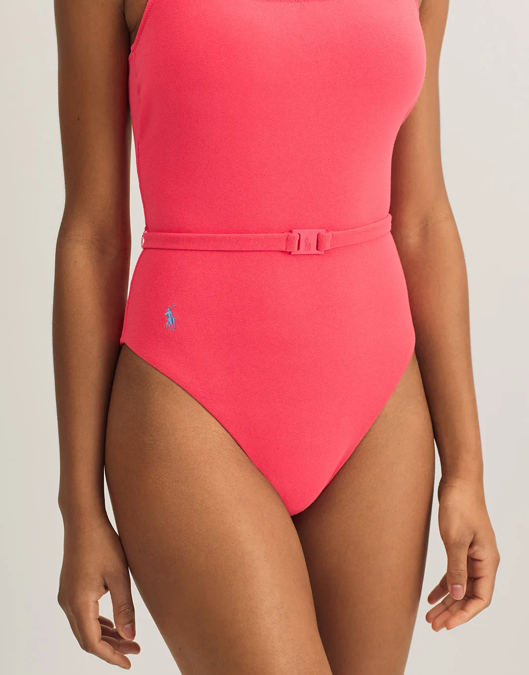 Terry Belted Kennedy Swimsuit - Coral