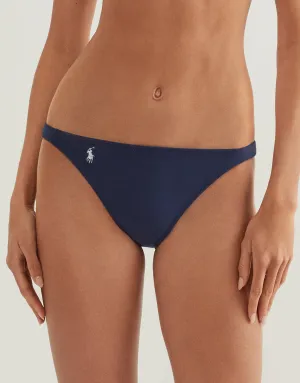 Terry Side Tab Devin Hipster Bikini Pant - Navy Blue