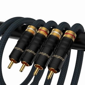 Tertullus 2Pack RCA Audio Cables, 6N OFC Braided RCA Male to Male Stereo Audio Interconnect Cable for Home Theater, HDTV, Subwoofer, Amplifiers, HiFi Systems (1M/3.3FT) home cinema system,5.1 home theater,surround sound package,