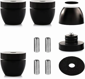 Tertullus 4 Pcs Ball Beads Speaker Isolation Feet Turntable Platform Pads Audio Shock Absorber Subwoofer Isolation Feet 3330 Pad Speaker Stand(Black) isolation pads,speaker feet,vibration dampeners,