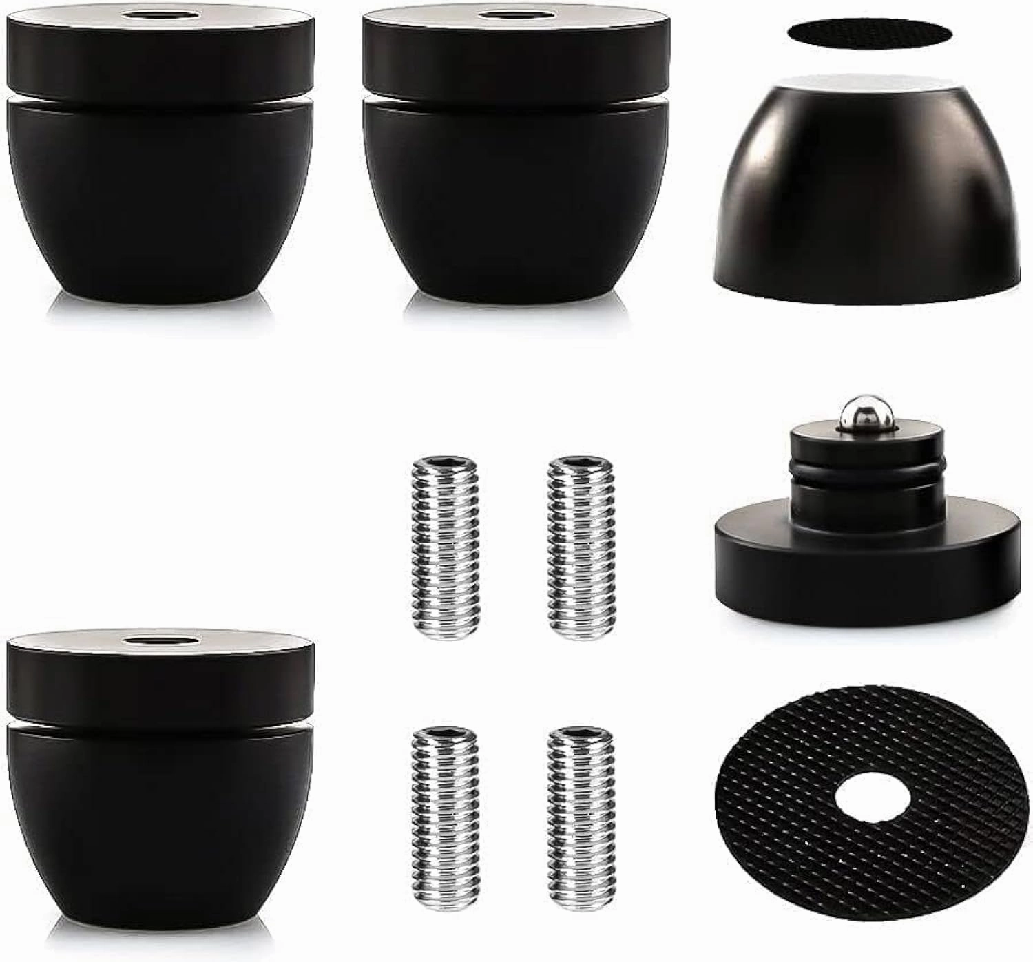 Tertullus 4 Pcs Ball Beads Speaker Isolation Feet Turntable Platform Pads Audio Shock Absorber Subwoofer Isolation Feet 3330 Pad Speaker Stand(Black) isolation pads,speaker feet,vibration dampeners,