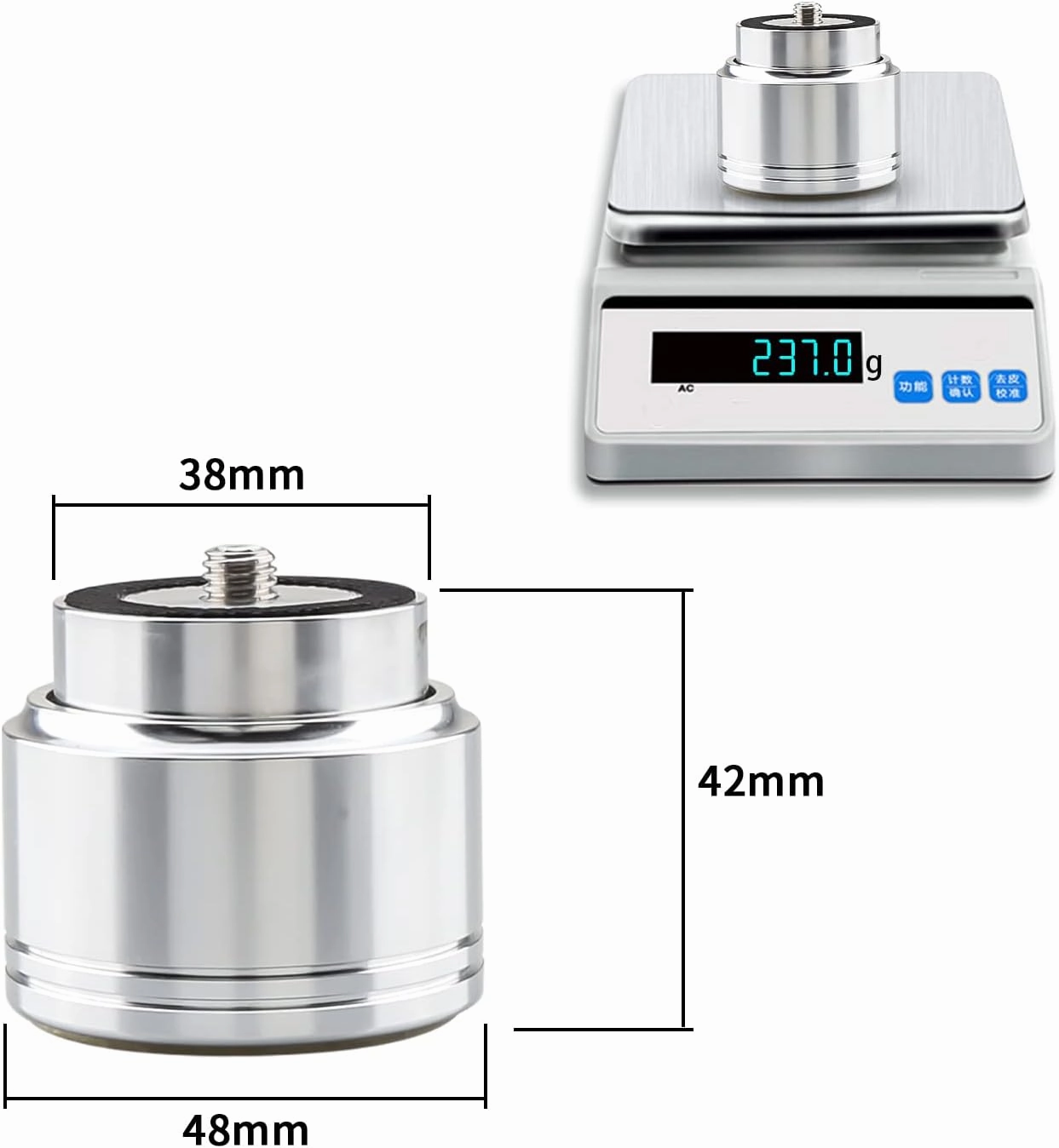 Tertullus 4pcs Aluminum Speaker Isolation Feet Sound Isolation Maglev Feet Speaker Stand Turntable Feet (48mm42mm)
