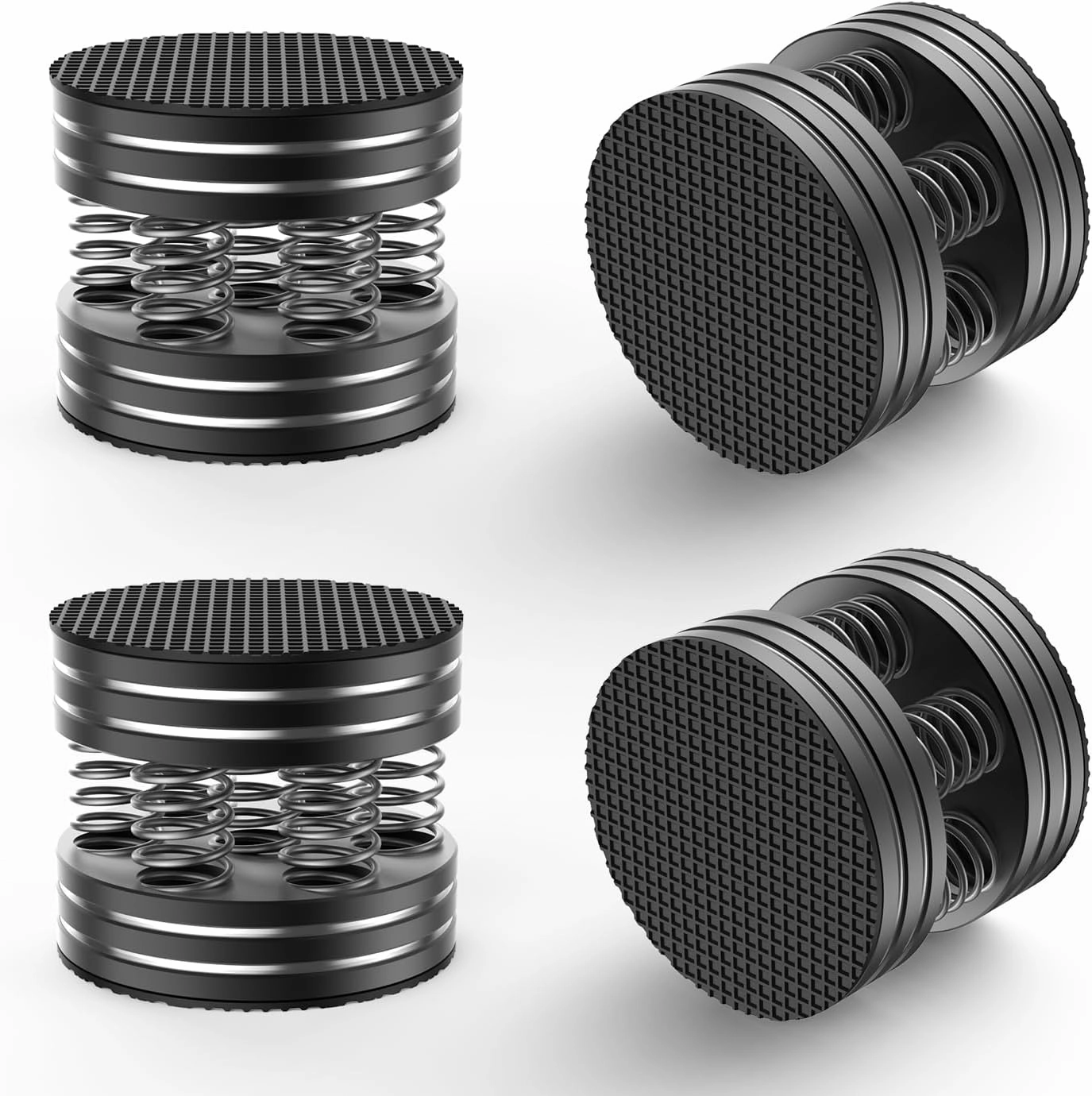 Tertullus Speaker Spikes 4PCS HiFi Spring Speaker Isolation Feet, Aluminum Non-Slip Shockproof Turntable Stand Feet for Audio,Speakers, Subwoofers, Home Theater, Turntable DAC Feet Pad (Black) isolation pads,speaker feet,vibration dampeners,