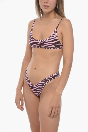 The Attico Animal Patterned Stretch Fabric Bikini