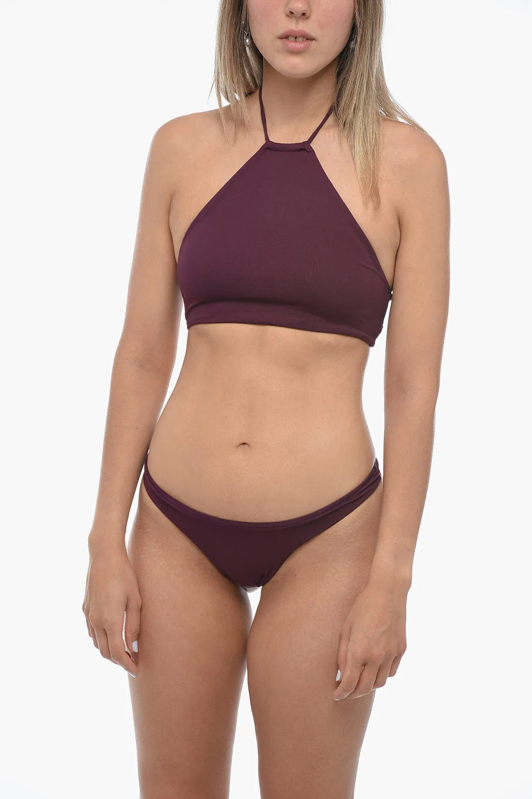 The Attico Solid Color Halterneck Bikini