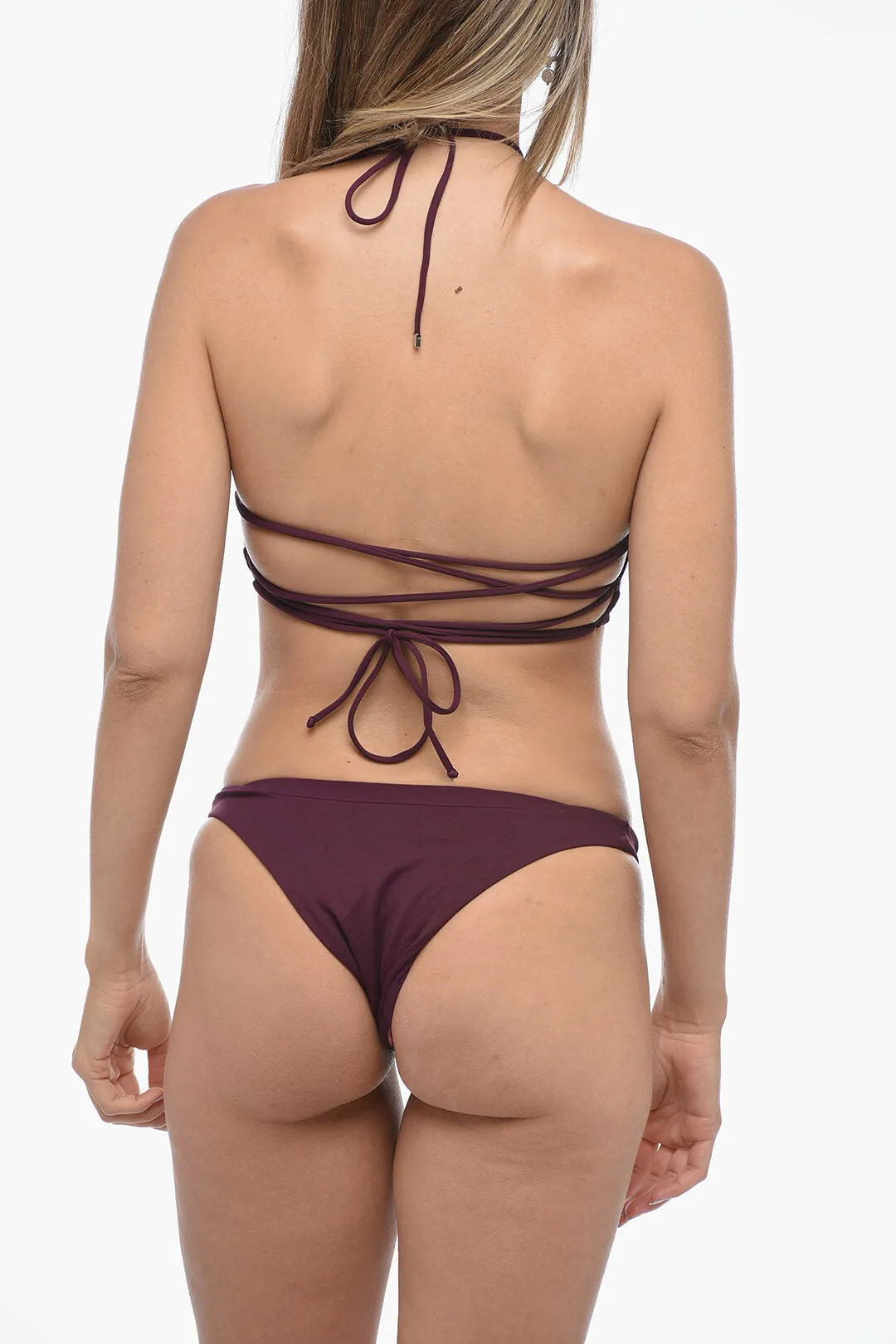 The Attico Solid Color Halterneck Bikini