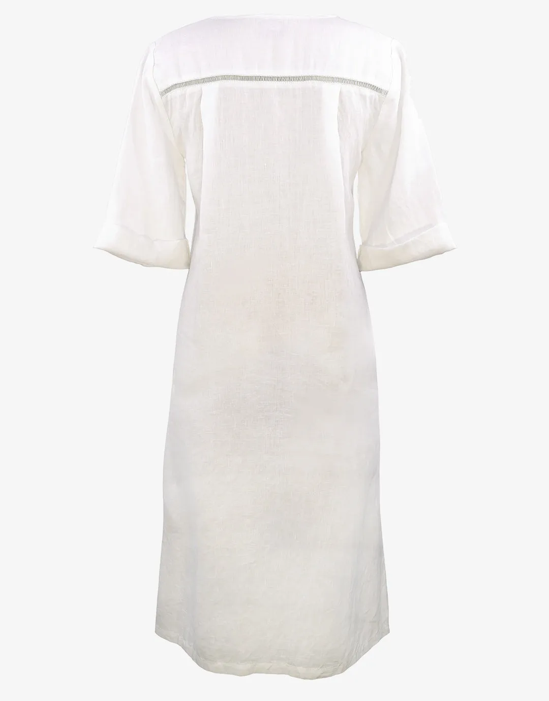 The White Collection Midi Beach Shirt - Natural White