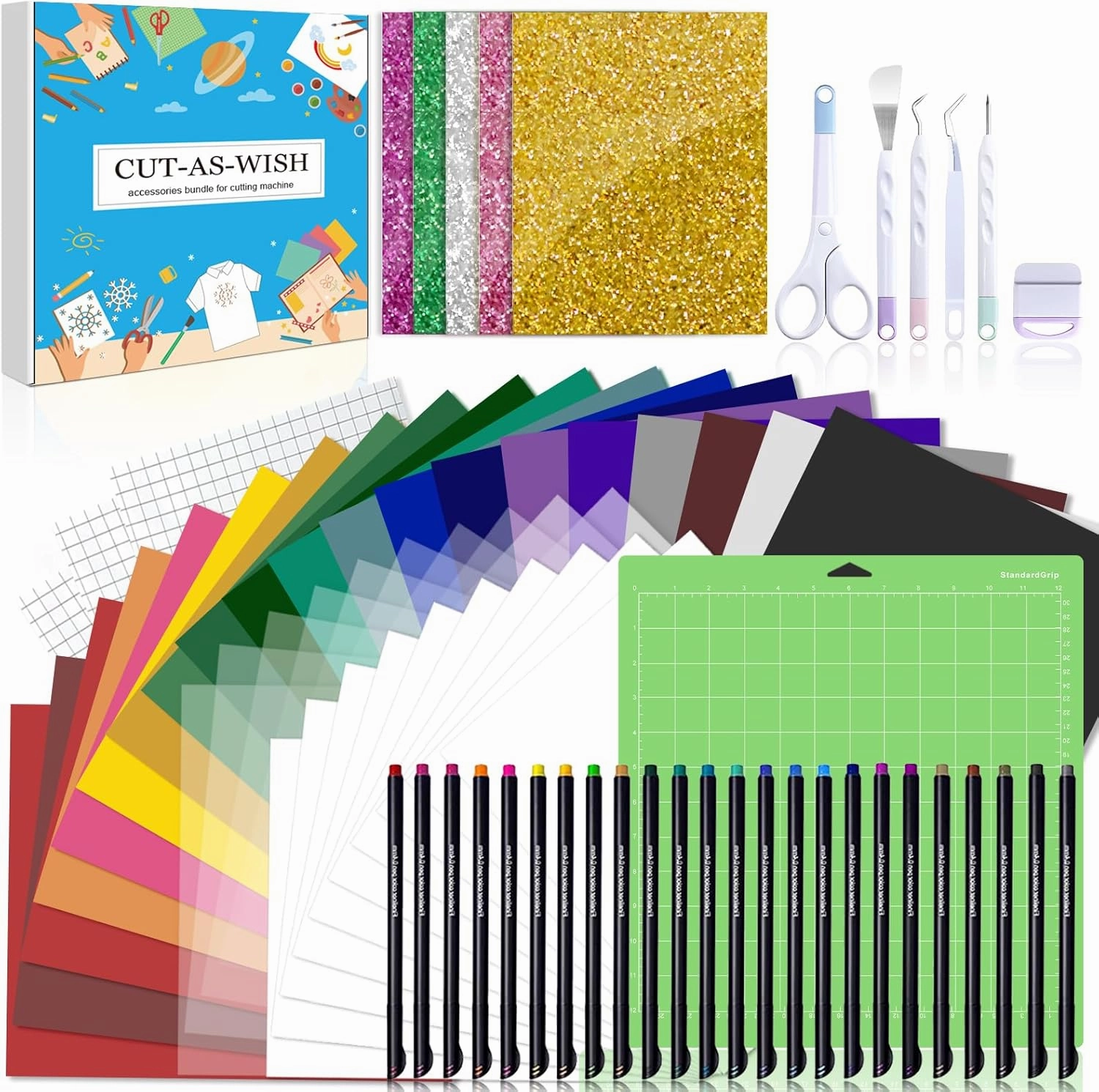 The Ultimate Accessories Bundle for Makers and All Explore Air-80pcs Perfect Tools and Accessories Kit as Gifts,Instantly Create Amazing Crafting Projects vinyl accessories,turntable parts,record player tools,
