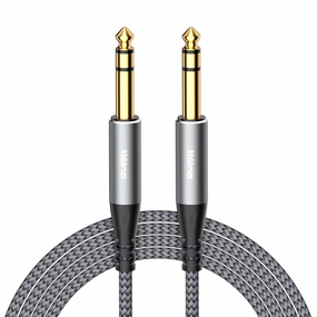 Tisino 1/4" TRS Male to 1/4" Male Audio Cable, 3.3 Feet, Balanced Stereo, Nylon Braid, For Studio Monitors, Mixer, Speaker balanced output player,audiophile player,hi-res digital player,