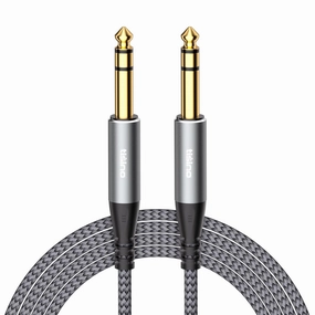 Tisino 1/4" TRS Male to 1/4" Male Audio Cable, 3.3 Feet, Balanced Stereo, Nylon Braid, For Studio Monitors, Mixer, Speaker balanced output player,audiophile player,hi-res digital player,