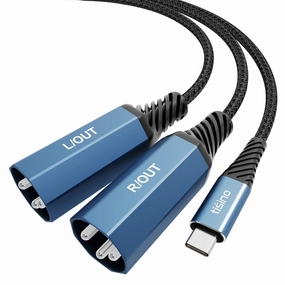 Tisino USB C to XLR Cable-2m/6.6ft, Type C to Dual XLR Stereo Power Amplifier Cable for Connecting Mobile Phone USB C to Active Speaker, Mixer Console mixer console,audio mixing desk,DJ console,