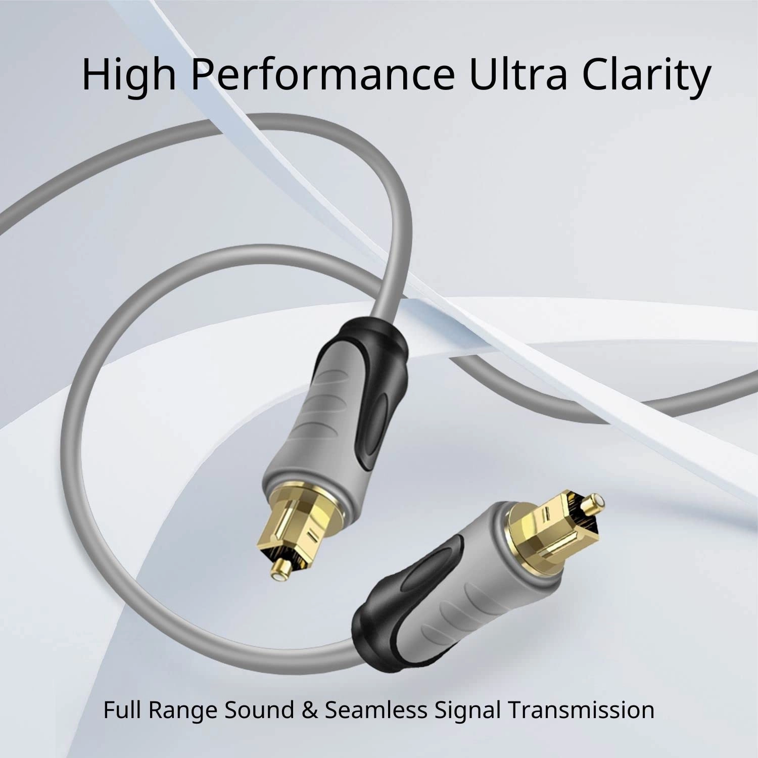 TNP Digital 50 Feet Optical Audio Cable - Premium Built, Gold Plated, Fiber Optic, Hi-Fi TOSLINK, Compatible with Soundbar, Speakers, Amplifiers, Gaming Consoles