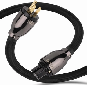 TODN HiFi Audio Power Cable for Audiophile with 7 AWG O-C-C Cores, 24K Gold Plated 3 Prong Power Cord Plug/IEC C15, 17.5mm, 3ft/1m power cord,hi-fi power cable,AC power lead,