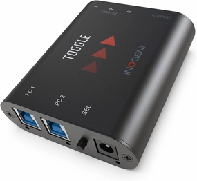 Toggle by INOGENI, Video Conference USB switcher (BYOD/BYOM), Plug and Go, Up to 3 Devices, Professional Device smart audio hub,voice control speaker,Alexa compatible audio,