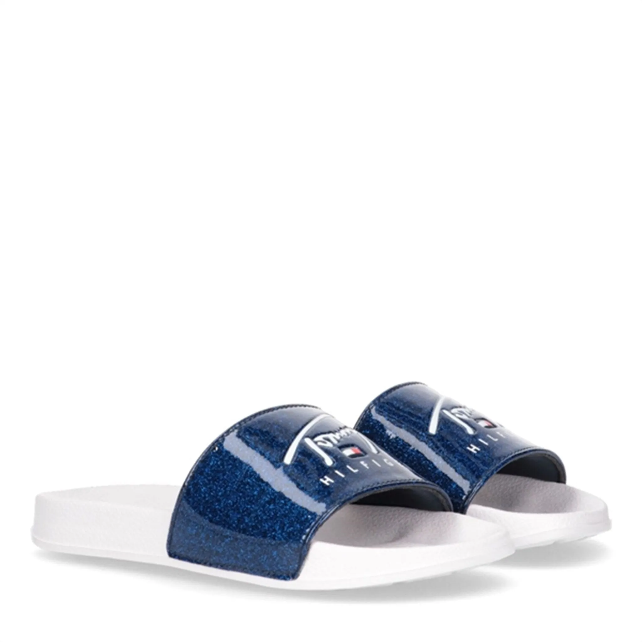 Tommy Hilfiger Flag Print Pool Slide Blue
