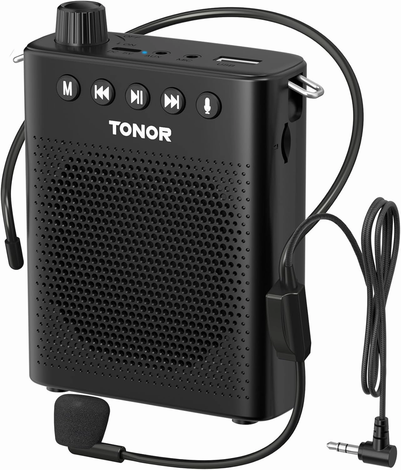 TONOR Portable Voice Amplifier for Teachers, Rechargeable Mini Pa System with Wired Headset Microphone and Waistband, Megaphone Speaker for Classroom, Training, Yoga, Speech, Meeting, Tour Guides K10 power amplifier,stereo amp,hi-fi power amp,