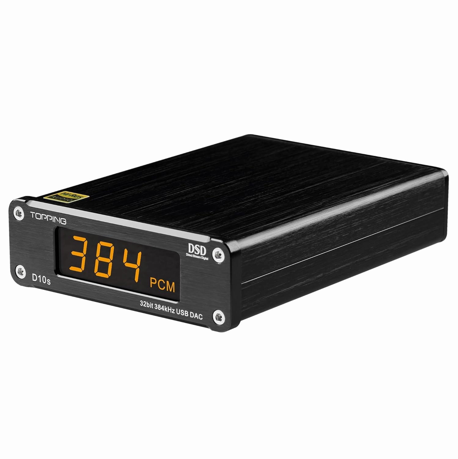 TOPPING D10s USB DAC, XMOS XU208 ES9038Q2M DSD256 PCM 32Bit/384kHz, USB to RCA Coaxial and Optical Outputs, Hi-Res Audio Decoder for Desktop PC/Phone (D10S-Black)
