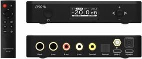 TOPPING D50 III 2*ES9039Q2M DAC, USB/BT5.1/Optical/Coaxial to RCA/TRS Audio DAC, Type-C Bluetooth 5.1 SPDIF Input Digital-Analog Converter, Hi-Res Audio DAC, Home Audio DAC with 12V Trigger (Black) DAC,USB audio converter,digital to analog converter,