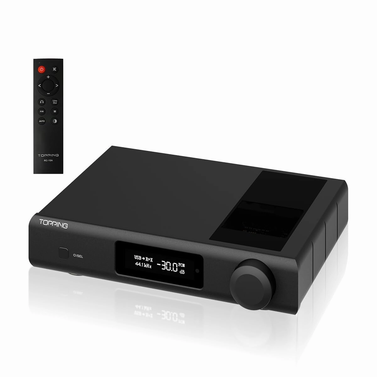 Topping D90III Discrete 1Bit DAC Preamplifier with PSRM Module, USB/Bluetooth/Optic/Coaxial/AES/IIS to RCA/XLR Full Balanced Digital-Analog Converter, Desktop Audio Decoder Support Ten-Band PEQ(Black) DAC,USB audio converter,digital to analog converter,
