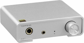 Topping DX1 Mini Stereo DAC Headphone Amplifier Combo - 280mW x2 Powerful Output Two-Stage GAIN Switch USB Chargable Discrete LNRD AK4493S XU208 384kHz/32bit Native DSD256 HiFi Home Audio (Sliver) DAC,USB audio converter,digital to analog converter,