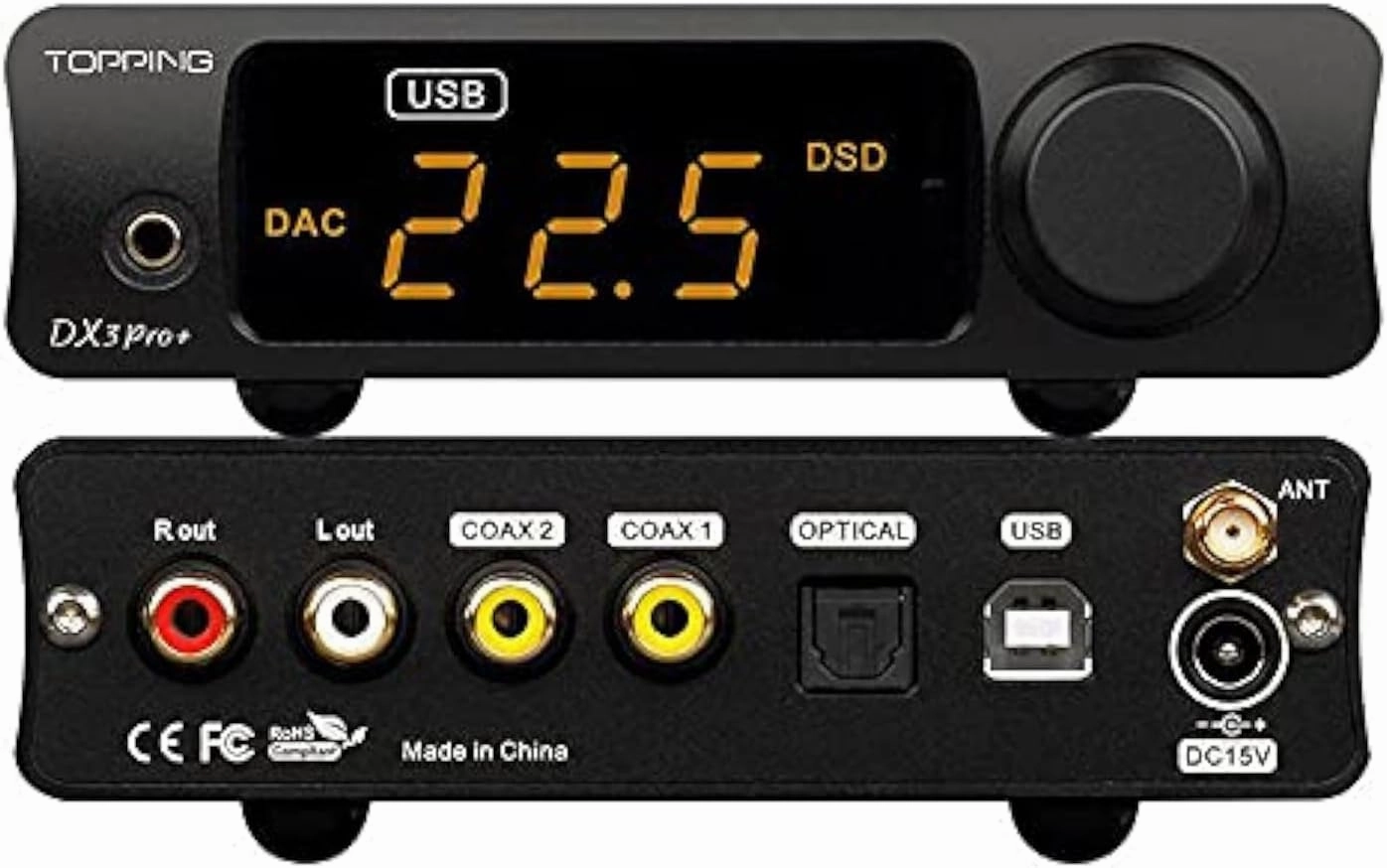 Topping DX3 Pro  ES9038Q2M Bluetooth 5.0 LDAC Audio Decoder DSD512 DAC AMP NFCA Headphone Amplifier Pre Amplifier (Black) DAC,USB audio converter,digital to analog converter,