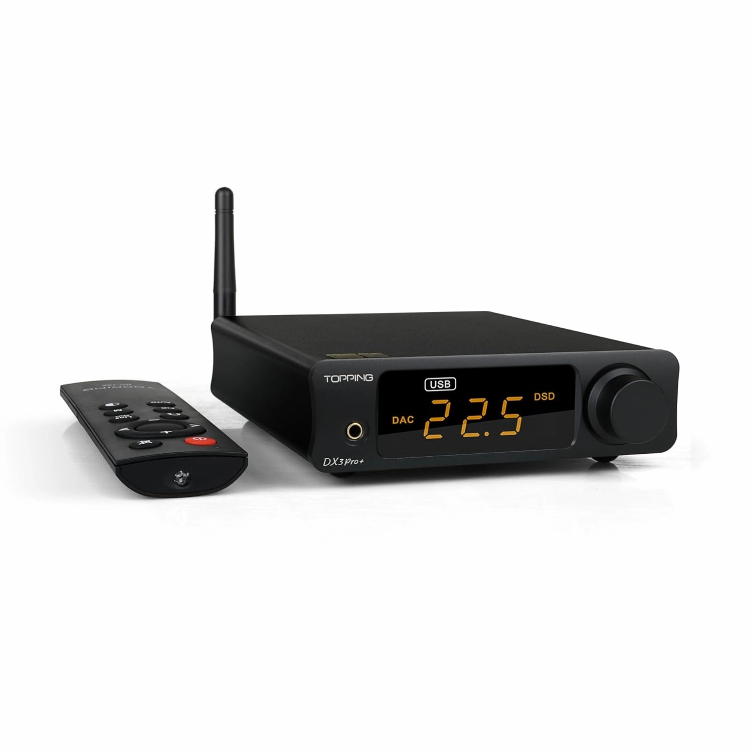 TOPPING DX3 Pro  ES9038Q2M DAC, Bluetooth/USB/Optical/Coaxial to RCA/3.5mm Headphone Output 1800mW*2, DSD512 PCM32Bit/768kHz Hi-Res Audio DAC, Digital-Analog Converter (Black) DAC,USB audio converter,digital to analog converter,