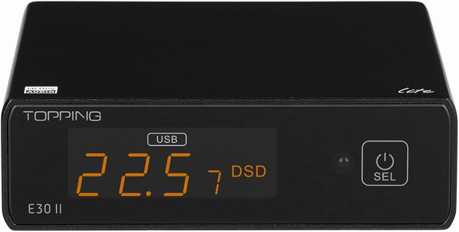 TOPPING E30 II Lite Hi-Res Audio DAC Preamp  AKM AK4493S Chip, Supports DSD512 & PCM768kHz, Ultra-Low Jitter, Coaxial/Optical Input, Remote Control, Digital Audio Converter (E30 II Lite - Black)