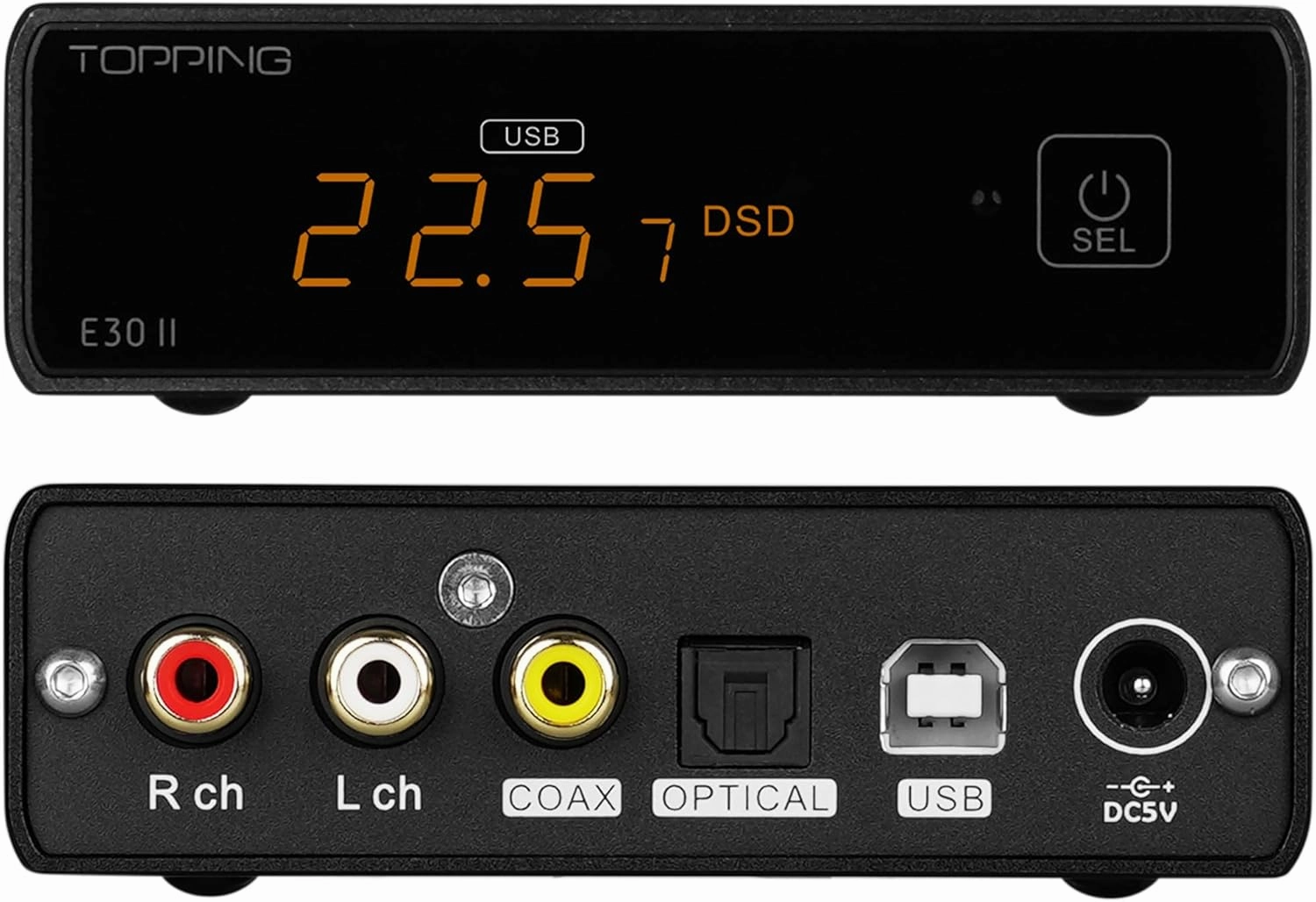 TOPPING E30 II Lite Hi-Res Audio DAC Preamp  AKM AK4493S Chip, Supports DSD512 & PCM768kHz, Ultra-Low Jitter, Coaxial/Optical Input, Remote Control, Digital Audio Converter (E30 II Lite - Black)