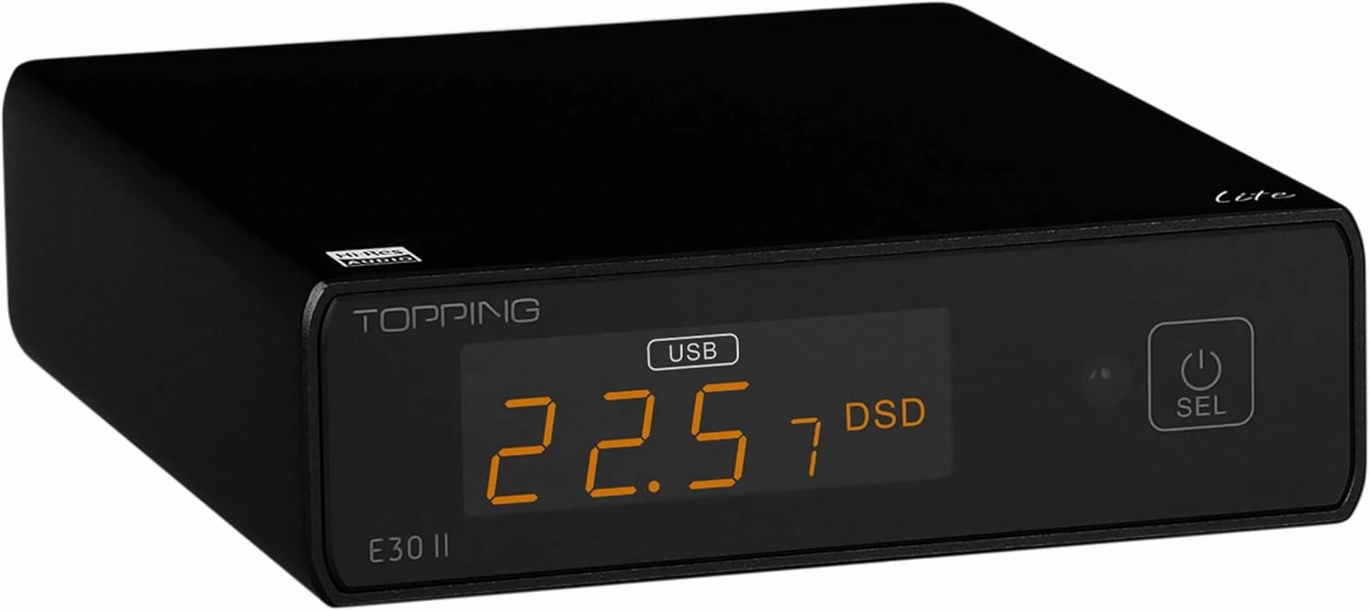 TOPPING E30 II Lite Hi-Res Audio DAC Preamp  AKM AK4493S Chip, Supports DSD512 & PCM768kHz, Ultra-Low Jitter, Coaxial/Optical Input, Remote Control, Digital Audio Converter (E30 II Lite - Black)