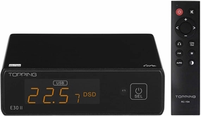 Topping E30II lite DAC Preamp - AK4493S Hi-Res XMOS XU208 DAC 32Bit/768kHz DSD512 DSD Direct Mode for USB/Coax/Opt Inputs RCA HiFi Stereo Digital Audio Decoder(Black) DAC,USB audio converter,digital to analog converter,