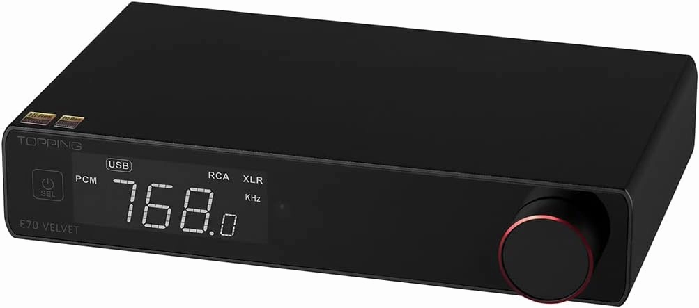 TOPPING E70 VELVET AK4499EX DAC XMOS XU316 DSD512 32bit/768kHz Decoder Bluetooth 5.1 USB/OPT/COAX Input RCA/XLR Output Audio Converter Hi-Res DAC with Remote Control (Black) DAC,USB audio converter,digital to analog converter,