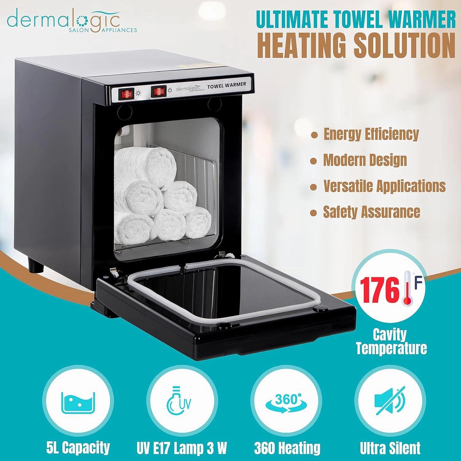 Towel Warmer, Towel Heater Warmer Cabinet 2 in 1 Electric Equipment 5L Massage Facial Spa Beauty Salon Nails Shop GYM Home, Black