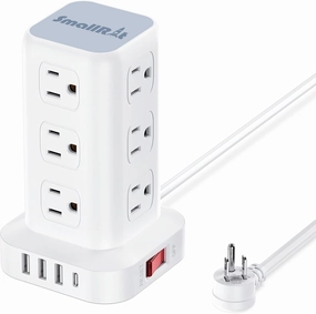 Tower Surge Protector Power Strip with 12 Outlets 4 USB (1 USB C), 6.5Feet Extension Cord with Multiple Outlets, Charging Station, Power Strip Tower, Office Desk Supplies power cord,hi-fi power cable,AC power lead,