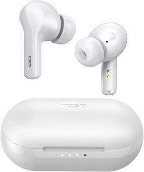 TOZO A2 Mini Wireless Earbuds Bluetooth 5.3 in Ear Light-Weight Headphones Built-in Microphone, IPX5 Waterproof, Immersive Premium Sound Long Distance Connection Headset with Charging Case, White wireless earbuds,Bluetooth earphones,true wireless stereo,