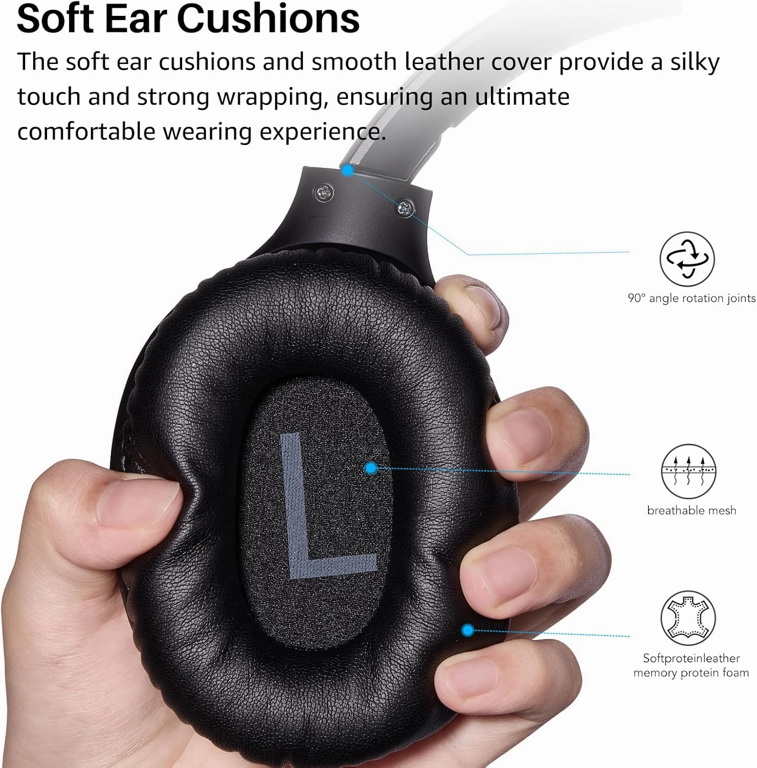 TOZO Bluetooth 5.4 Over Ear Headphones, ENC Call Noise Cancelling Mic, Foldable Wireless Headset, 70H Playback, Deep Bass Stereo Sound, Customizable EQ via Button & App, for Travel and Home, Upgraded