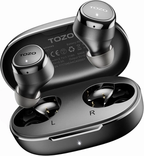 TOZO E1 Wireless Earbuds Build in Mic Clear Calls Ergonomic Light Weight Bluetooth 5.3 in Ear Headphones IPX6 Waterproof Premium Stereo Sound Ear Buds 30H Playtime with 32 EQs via APP, Black wireless earbuds,Bluetooth earphones,true wireless stereo,