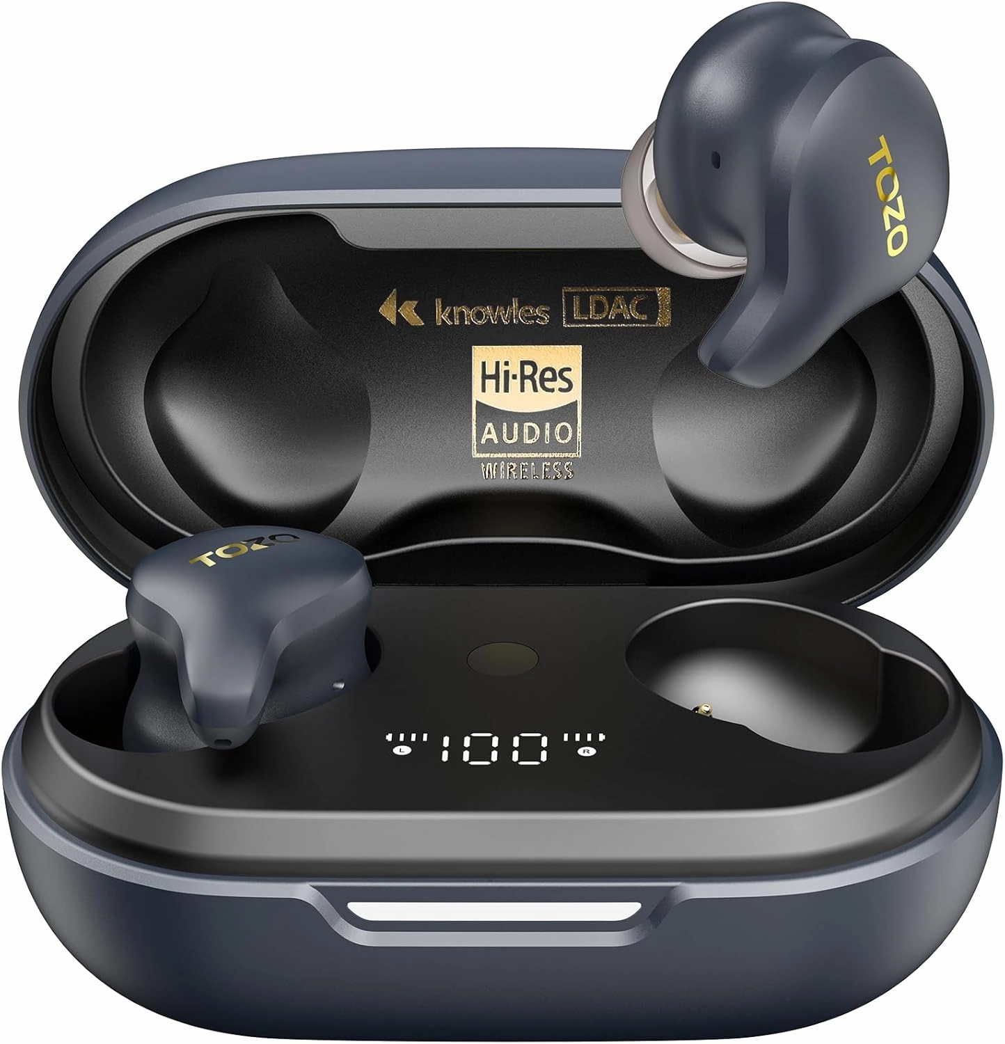 TOZO Golden X1 Wireless Earbuds Balanced Armature Driver and Hybrid Dynamic Driver, Bluetooth Headphones OrigX Pro, LDAC & Hi-Res Audio Wireless, Noise Cancellation Headset Galaxy Blue/Black audiophile headphones,high-end headphones,studio over-ear,