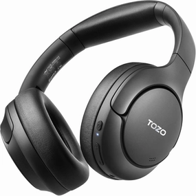 TOZO HT2 Hybrid Active Noise Cancelling Headphones, Wireless Over Ear Bluetooth Headset, 60H Playtime, Hi-Res Audio Custom EQ via App Deep Bass Comfort Fit Ear Cups, for Home Office Travel Black over-ear headphones,closed back headphones,wireless studio ca