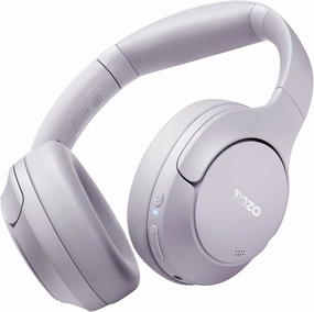 TOZO HT2 Hybrid Active Noise Cancelling Headphones, Wireless Over Ear Bluetooth Headset, 60H Playtime, Hi-Res Audio Custom EQ via App Deep Bass Comfort Fit Ear Cups, for Home Office Travel Purple over-ear headphones,closed back headphones,wireless studio c
