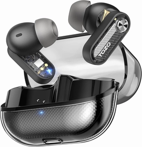 TOZO Hybrid Active Noise Cancelling Wireless Earbuds, 10mm Drivers Deep Bass Stereo Sound, 4 Mics Smart ENC AI Calls, 32 EQ Customization via App, Bluetooth 5.4 Headphones, Crystal Case Design wireless earbuds,Bluetooth earphones,true wireless stereo,