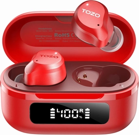 TOZO Hybrid Active Noise Cancelling Wireless Earbuds, 6 Mics ENC Clear Call, IPX8 Waterproof, in Ear Bluetooth 5.3 Headphones Stereo Bass Ear Buds 59H Playtime with LED Display 32 EQs via APP wireless earbuds,Bluetooth earphones,true wireless stereo,