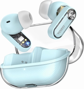 TOZO Hybrid Active Noise Cancelling Wireless Earbuds, Bluetooth 5.4 Headphones, 10mm Drivers Deep Bass Stereo Sound, 4 Mics ENC AI Clear Calls, 32 EQ Customization via App, Crystal Case Design wireless earbuds,Bluetooth earphones,true wireless stereo,