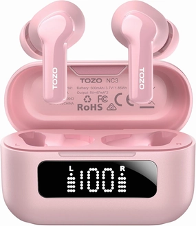 TOZO Hybrid Active Noise Cancelling Wireless Earbuds with 6 Mics AI Clear Call Ear Buds 55H Playtime with LED Display 32 Preset EQs via APP Bluetooth 5.3 IPX8 Waterproof in Ear Headphones wireless earbuds,Bluetooth earphones,true wireless stereo,