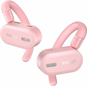 TOZO O2 True Open Ear Wireless Headphones Lightweight with Multi-Angle Adjustment, Bluetooth 5.3 Earbuds with Dual-Axis Design for Long-Lasting Comfort, Crystal-Clear Calls for Driving, Pink wireless earbuds,Bluetooth earphones,true wireless stereo,